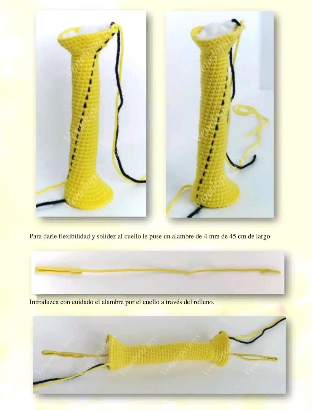 Patrón de gacela amigurumi amarillo y naranja