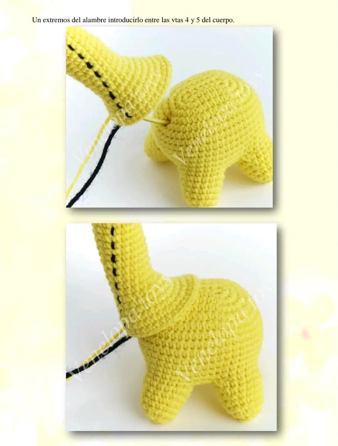 Patrón de gacela amigurumi amarillo y naranja