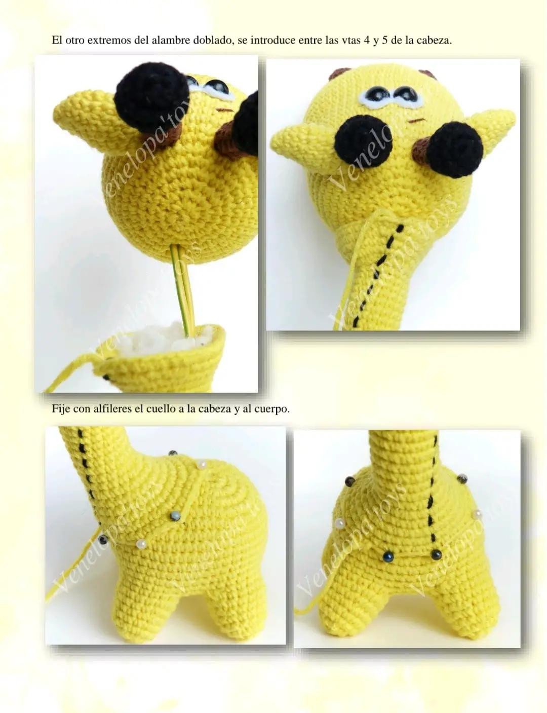 Patrón de gacela amigurumi amarillo y naranja