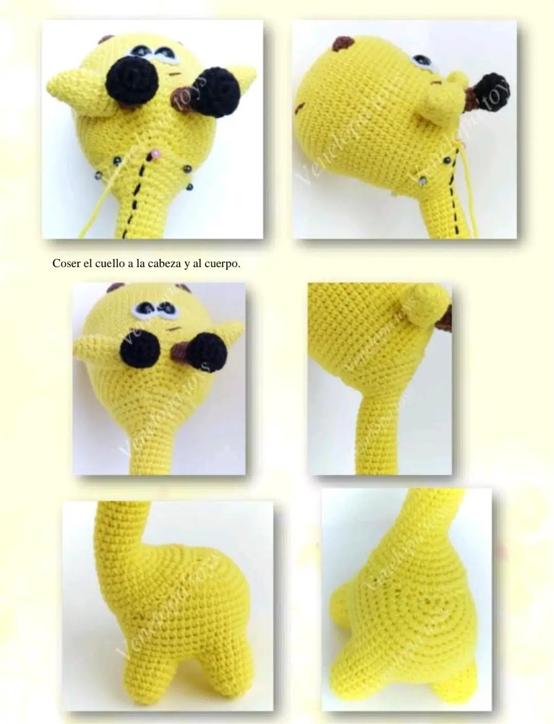 Patrón de gacela amigurumi amarillo y naranja