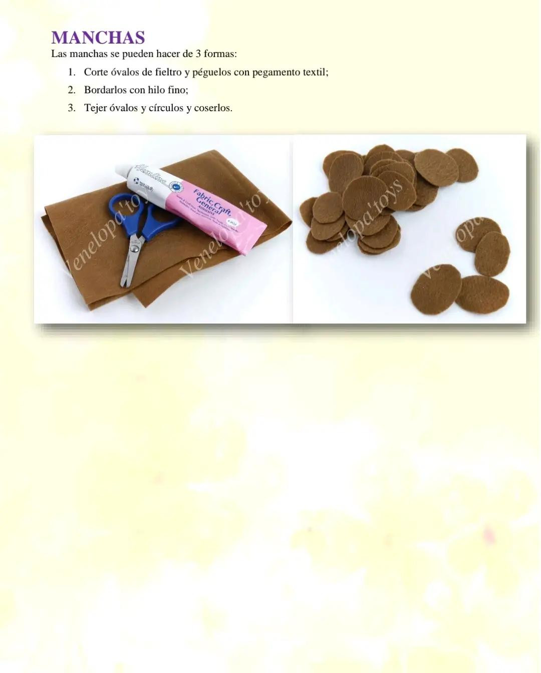 Patrón de gacela amigurumi amarillo y naranja