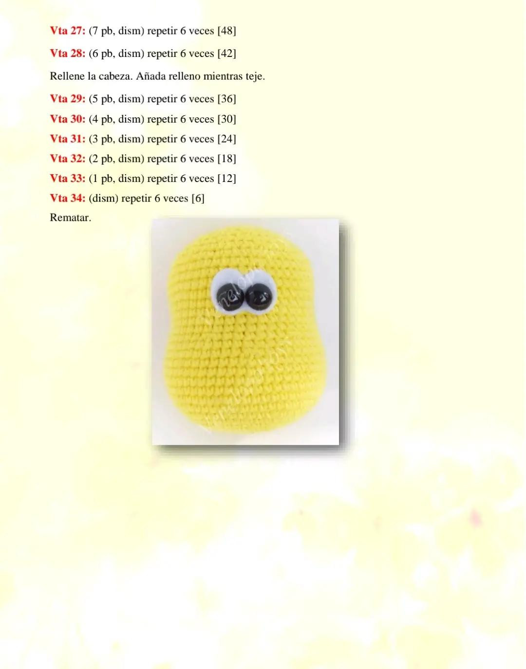 Patrón de gacela amigurumi amarillo y naranja