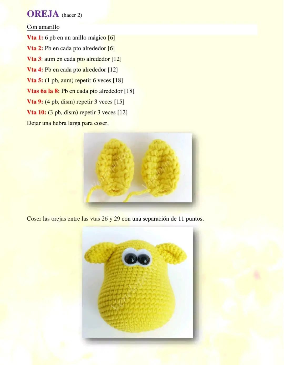 Patrón de gacela amigurumi amarillo y naranja