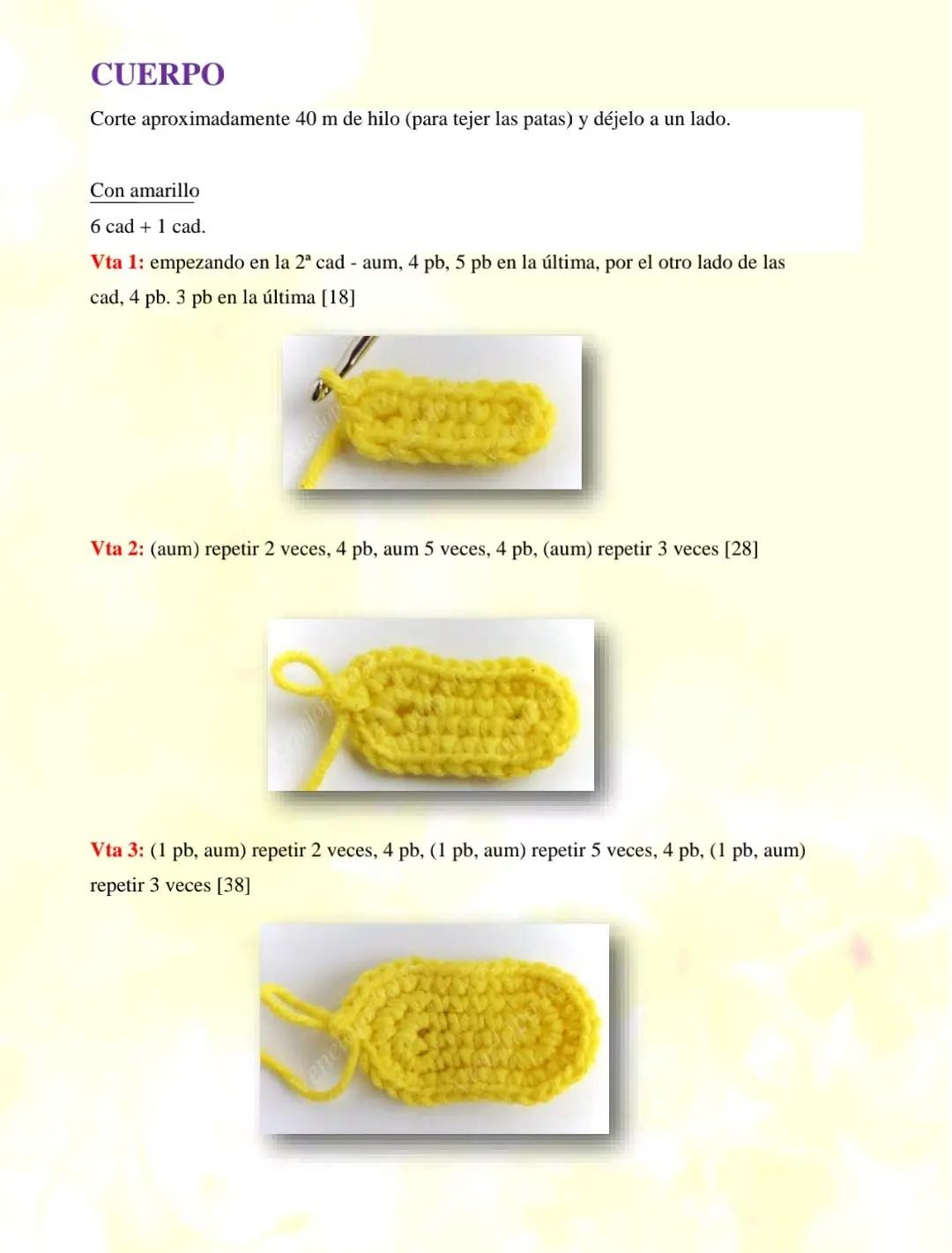 Patrón de gacela amigurumi amarillo y naranja