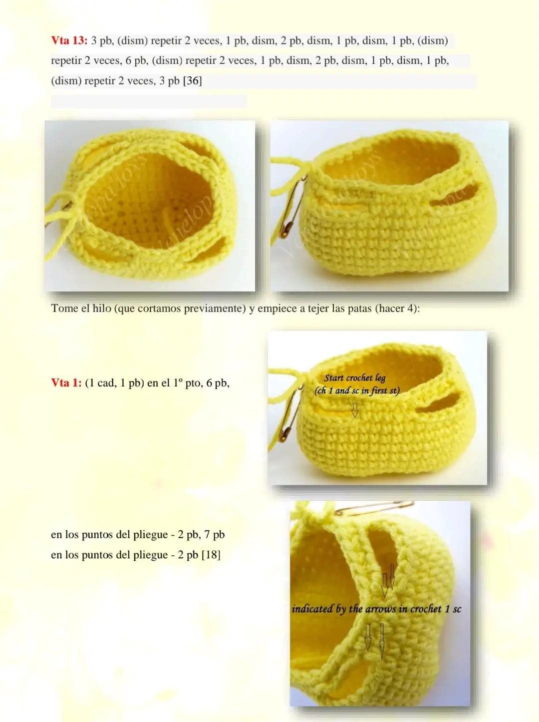 Patrón de gacela amigurumi amarillo y naranja