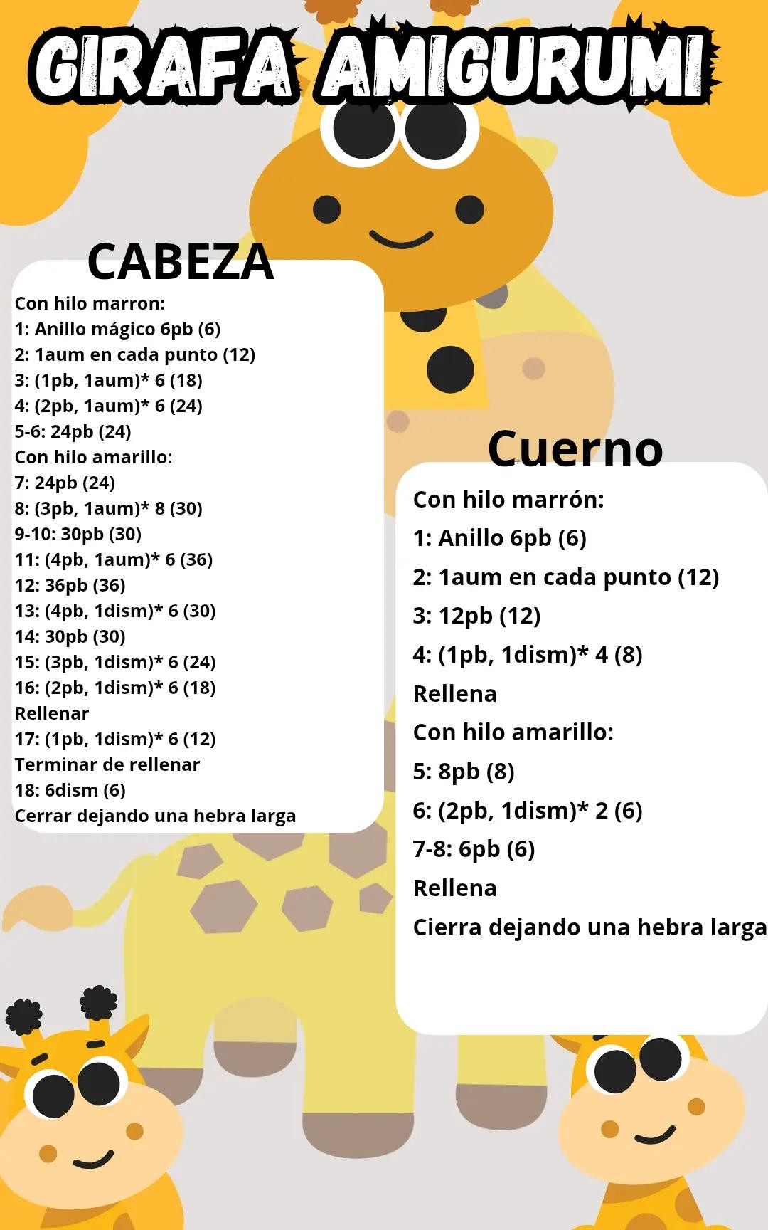 Patrón de gacela amigurumi tejido a crochet, amarilla con manchas marrones