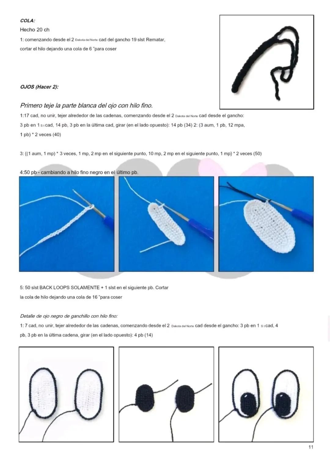 Patrón de ganchillo Amigurumi Mickey Mouse con instrucciones paso a paso