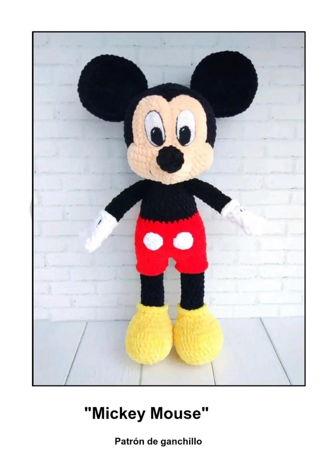 Patrón de ganchillo Amigurumi Mickey Mouse con instrucciones paso a paso