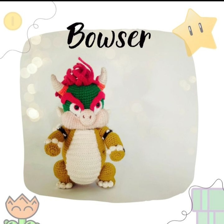 Patrón de ganchillo Bowser: Amigurumi completo paso a paso