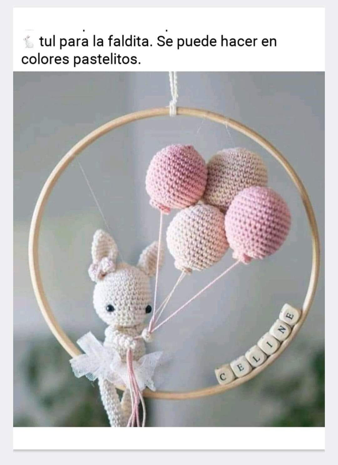 Patrón de Ganchillo: Conejito Amigurumi con Globos y Tul