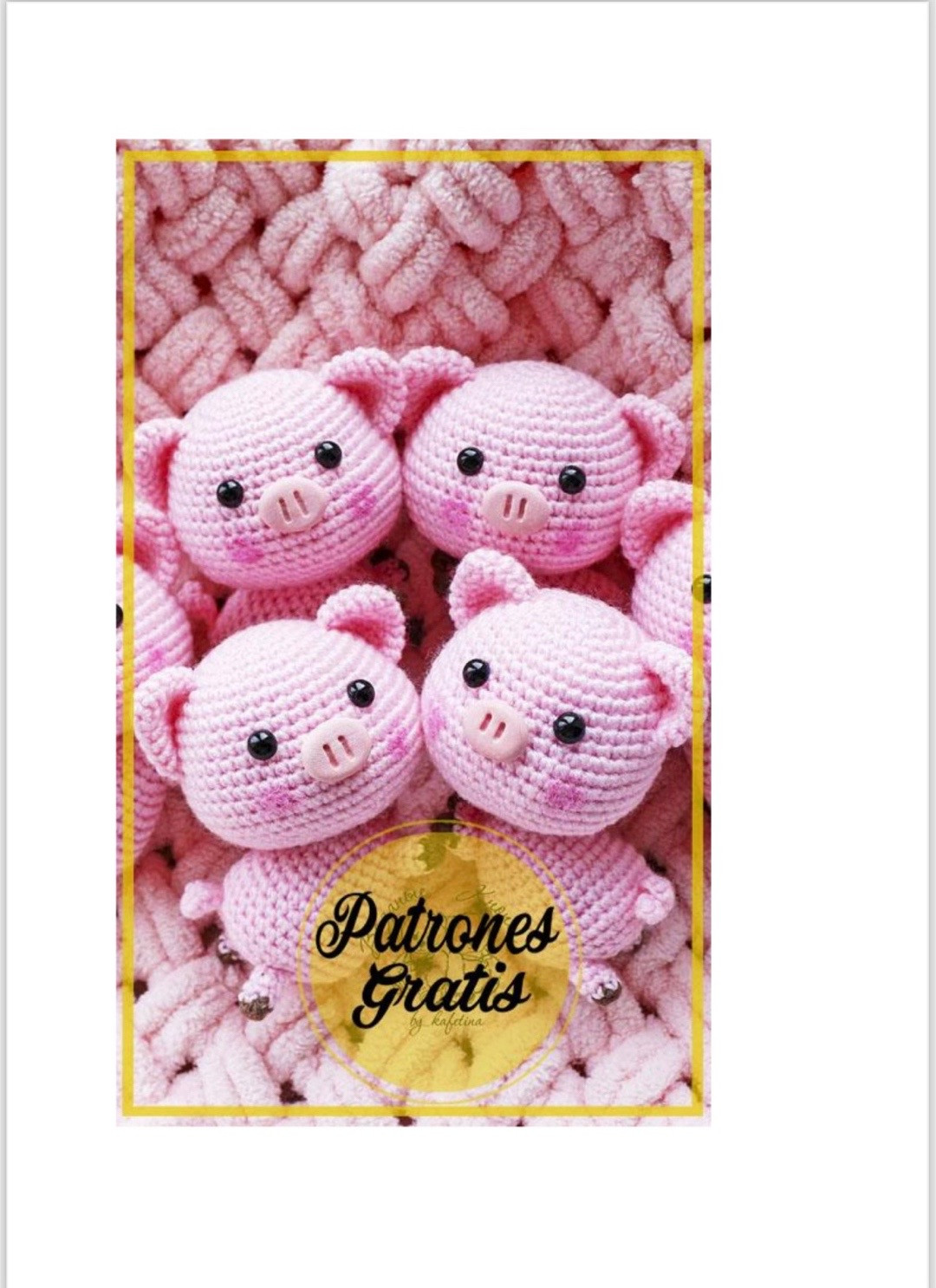Patrón de ganchillo gratis para cerdito amigurumi rosa con instrucciones paso a paso