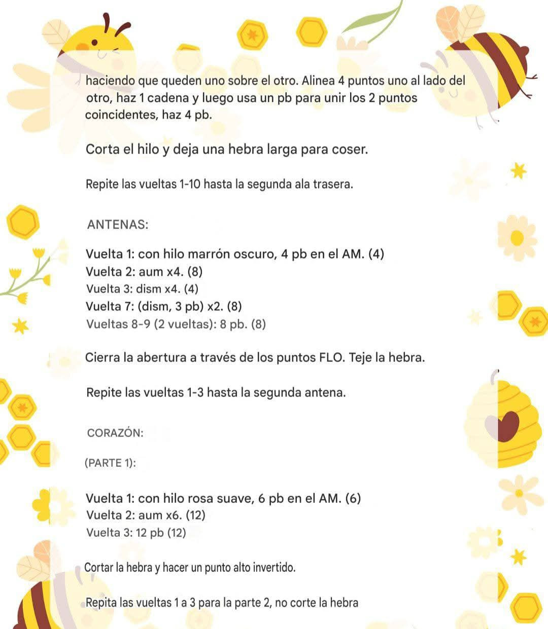 Patrón de Ganchillo Gratuito: Abeja Amigurumi San Valentín