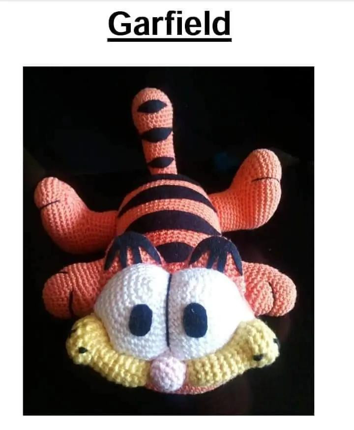 Patrón de Ganchillo Gratuito: Garfield el Gato Naranja con Vetas Negras