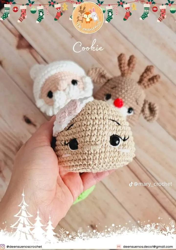 Patrón de ganchillo gratuito para esferas navideñas amigurumi