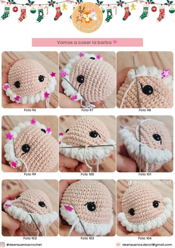 Patrón de ganchillo gratuito para esferas navideñas amigurumi