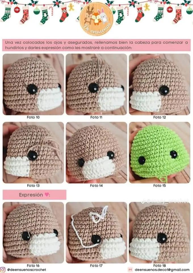 Patrón de ganchillo gratuito para esferas navideñas amigurumi