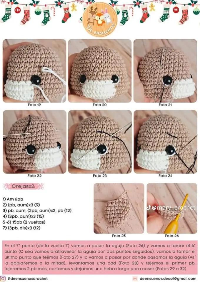 Patrón de ganchillo gratuito para esferas navideñas amigurumi