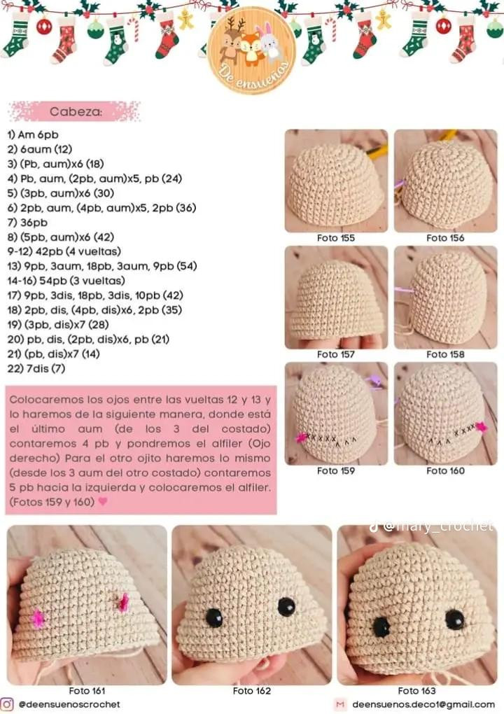 Patrón de ganchillo gratuito para esferas navideñas amigurumi