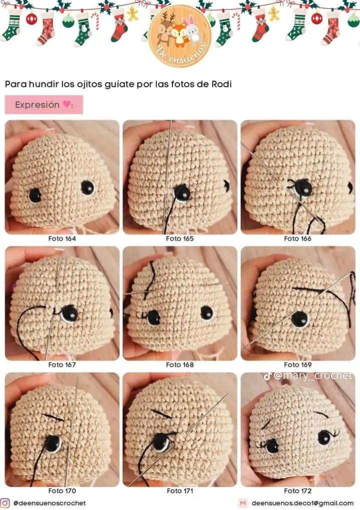 Patrón de ganchillo gratuito para esferas navideñas amigurumi