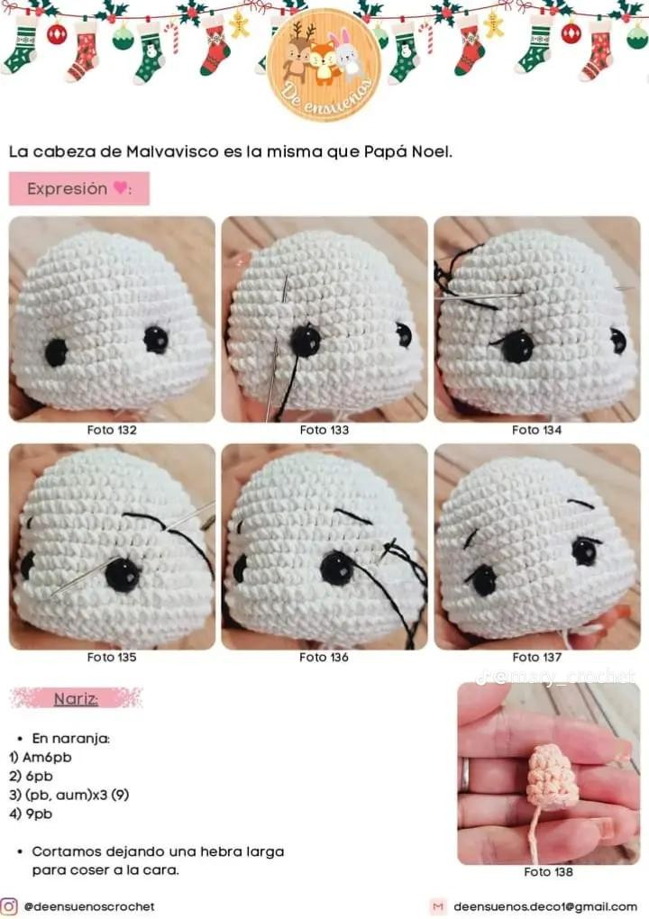 Patrón de ganchillo gratuito para esferas navideñas amigurumi