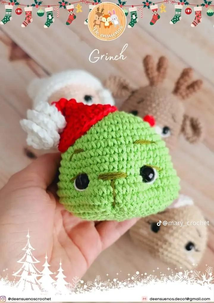 Patrón de ganchillo gratuito para esferas navideñas amigurumi