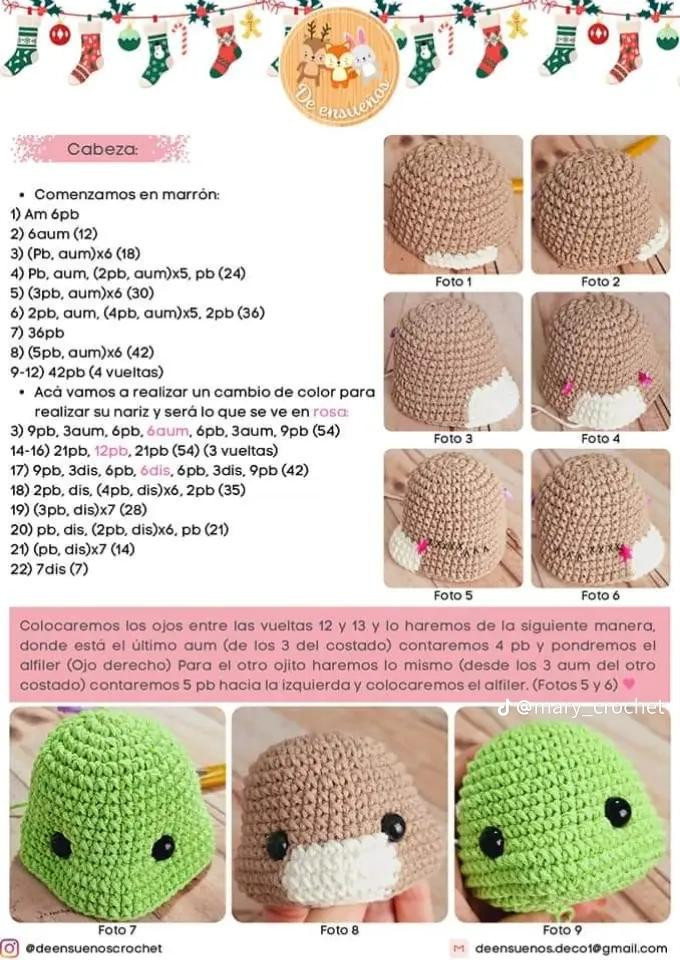 Patrón de ganchillo gratuito para esferas navideñas amigurumi