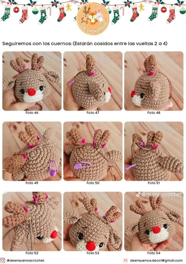 Patrón de ganchillo gratuito para esferas navideñas amigurumi