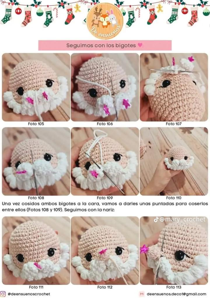 Patrón de ganchillo gratuito para esferas navideñas amigurumi