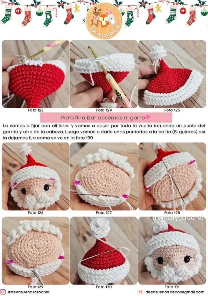 Patrón de ganchillo gratuito para esferas navideñas amigurumi