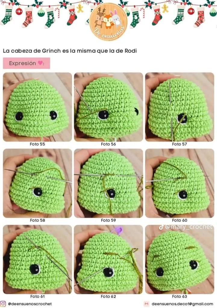 Patrón de ganchillo gratuito para esferas navideñas amigurumi