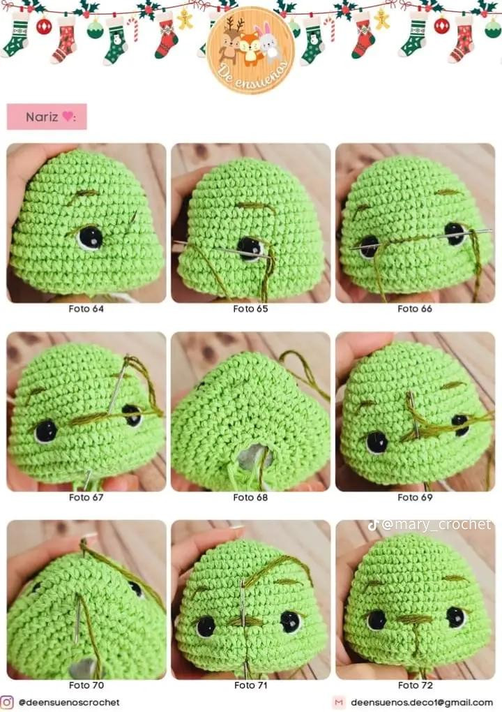 Patrón de ganchillo gratuito para esferas navideñas amigurumi