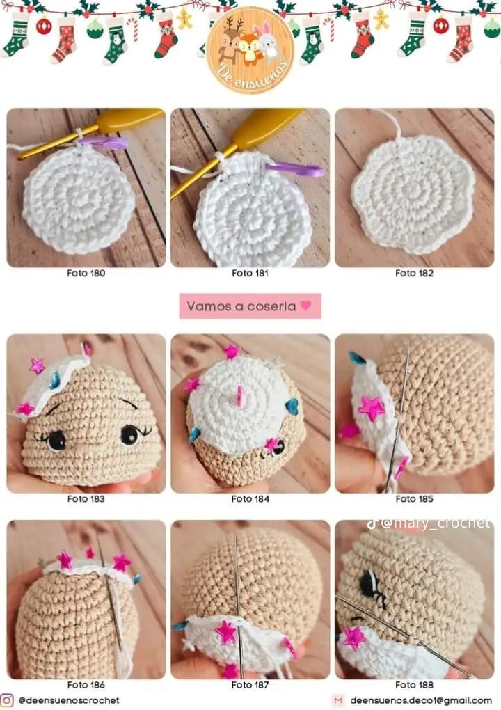 Patrón de ganchillo gratuito para esferas navideñas amigurumi