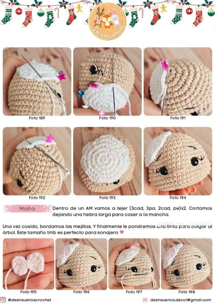 Patrón de ganchillo gratuito para esferas navideñas amigurumi