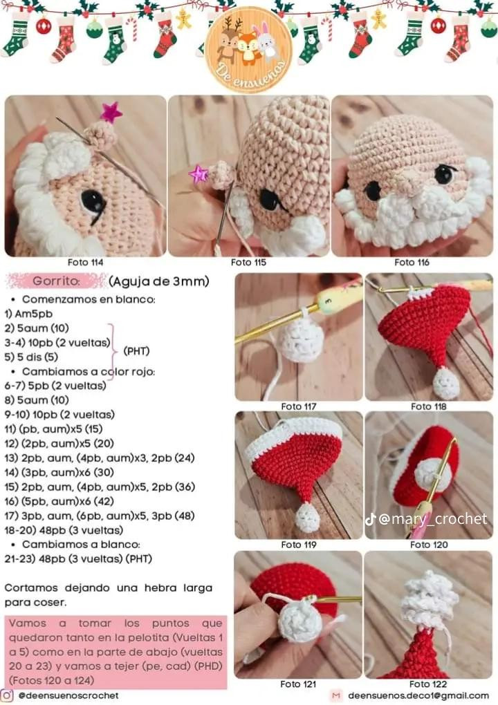 Patrón de ganchillo gratuito para esferas navideñas amigurumi