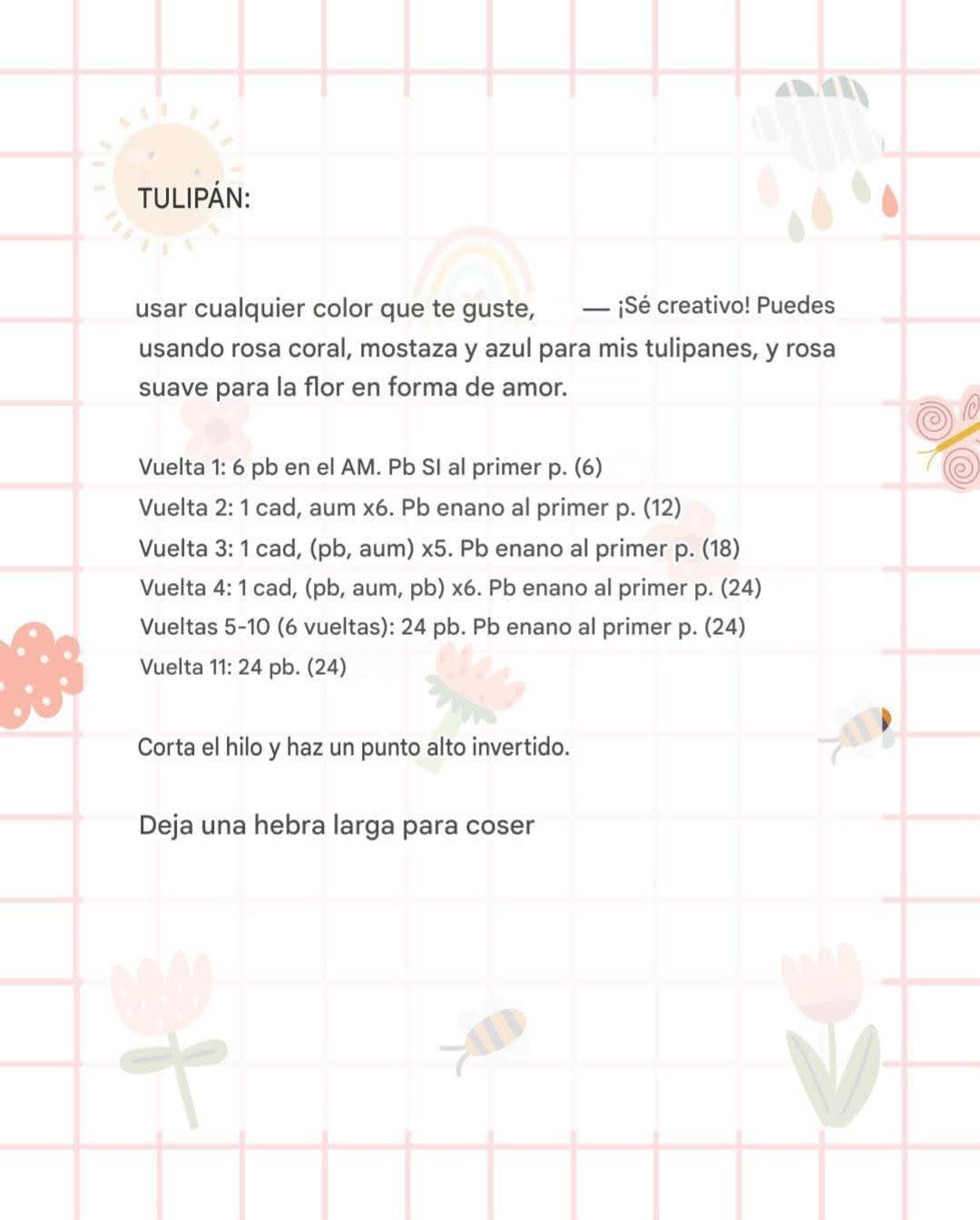 Patrón de ganchillo gratuito: Tulipanes en maceta