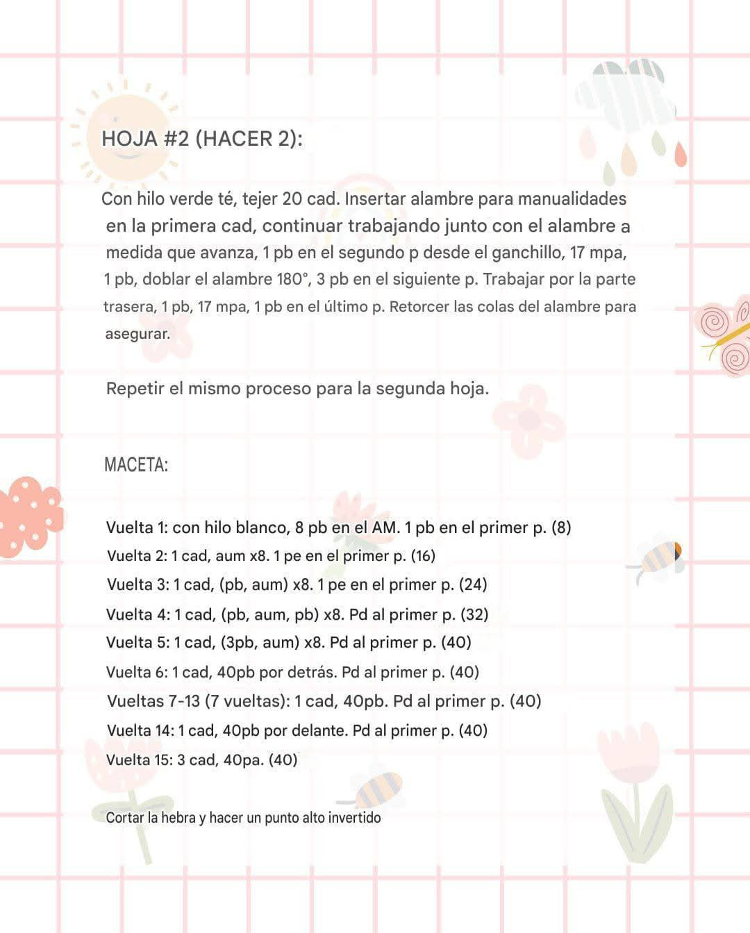 Patrón de ganchillo gratuito: Tulipanes en maceta