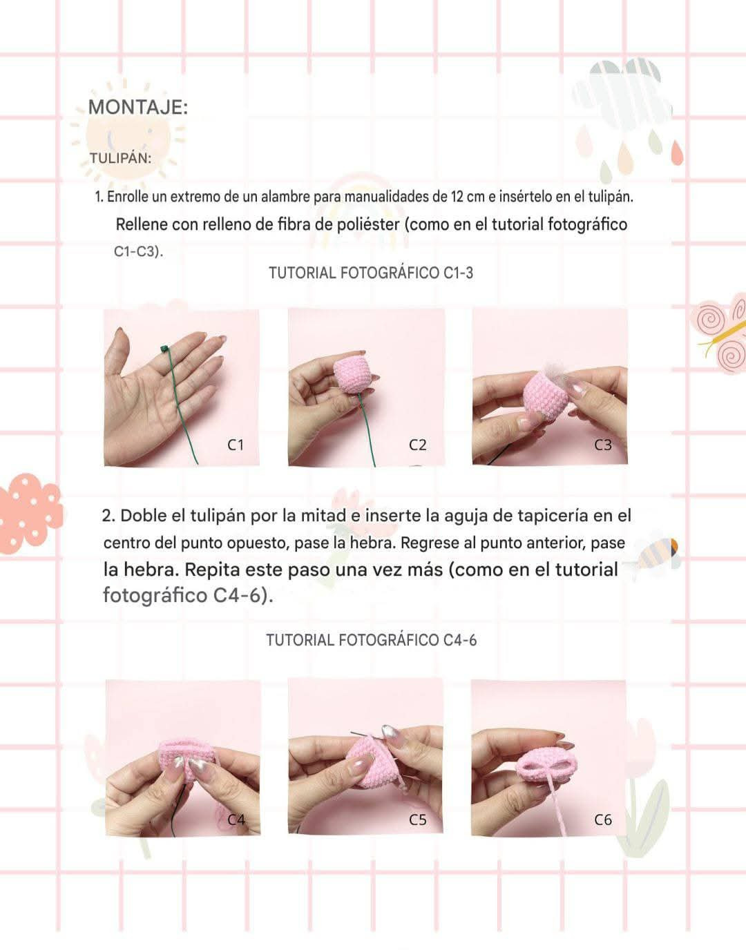 Patrón de ganchillo gratuito: Tulipanes en maceta