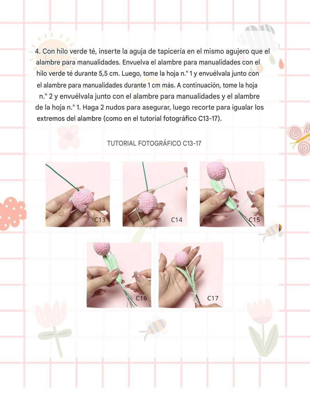 Patrón de ganchillo gratuito: Tulipanes en maceta