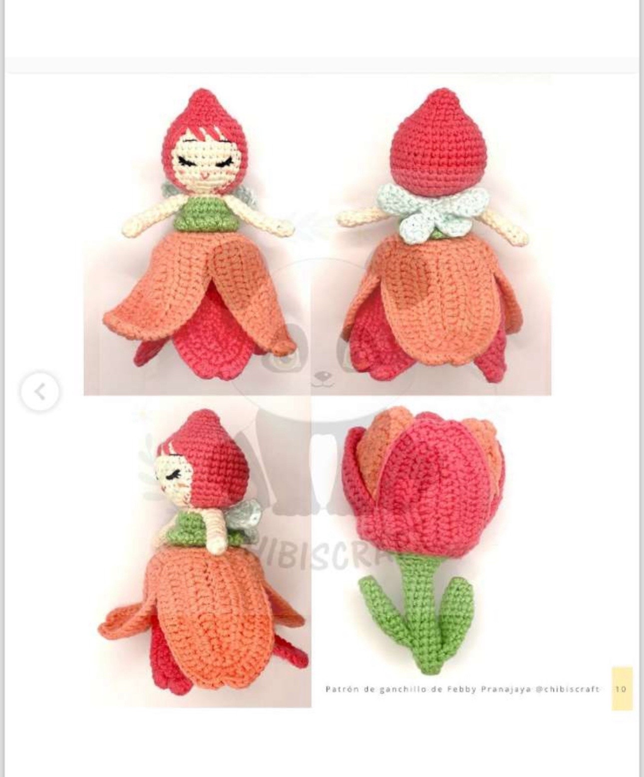 Patrón de ganchillo Hada Tulipán Reversible