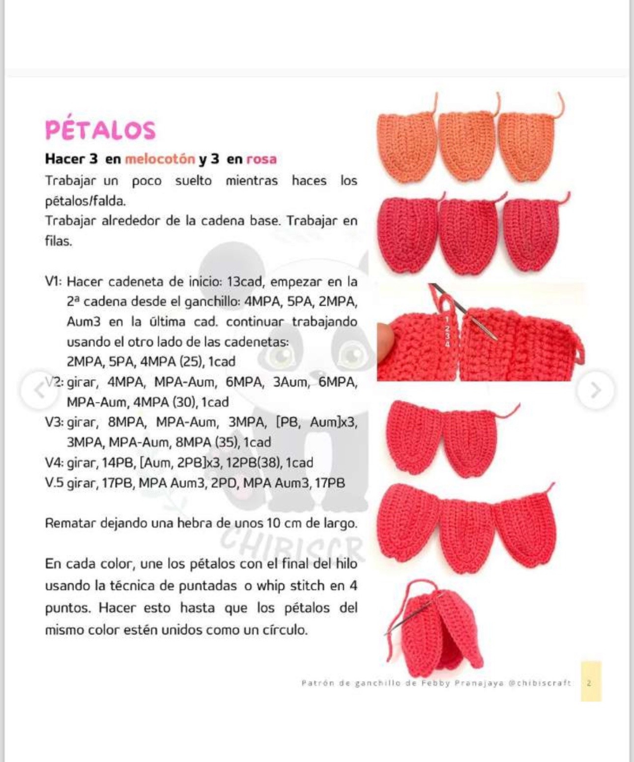 Patrón de ganchillo Hada Tulipán Reversible