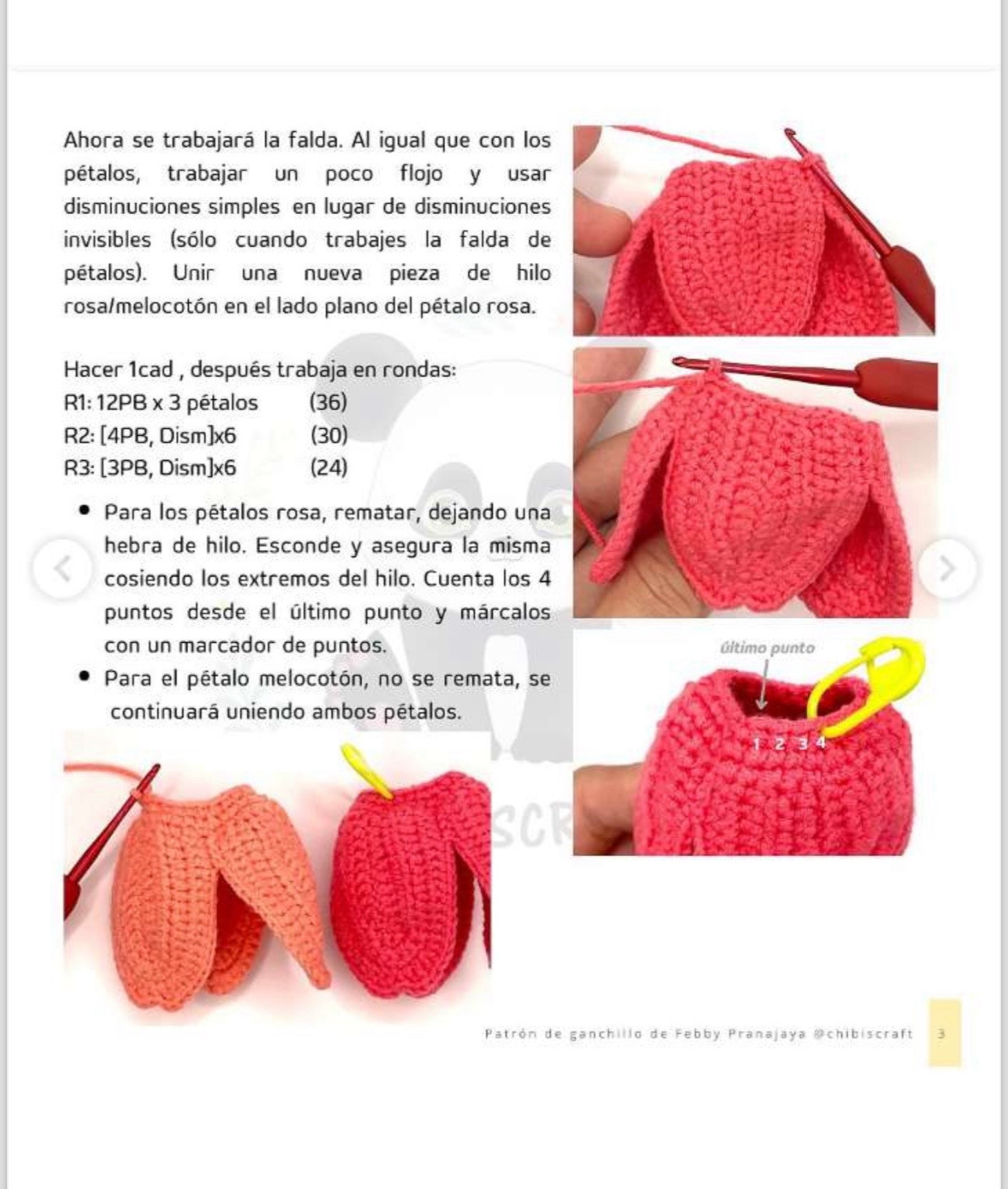 Patrón de ganchillo Hada Tulipán Reversible