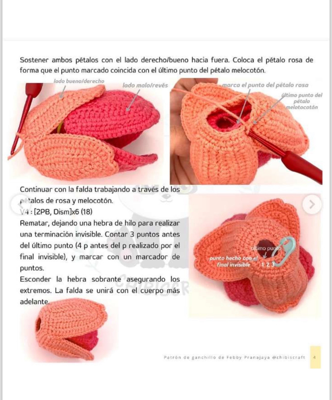 Patrón de ganchillo Hada Tulipán Reversible