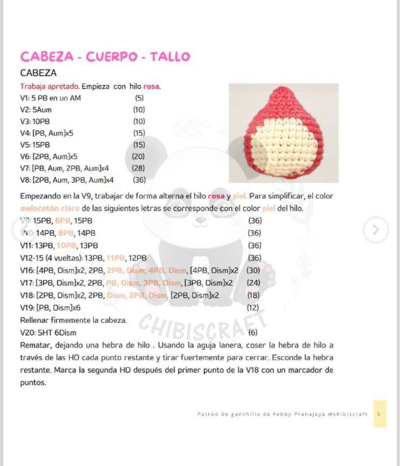 Patrón de ganchillo Hada Tulipán Reversible