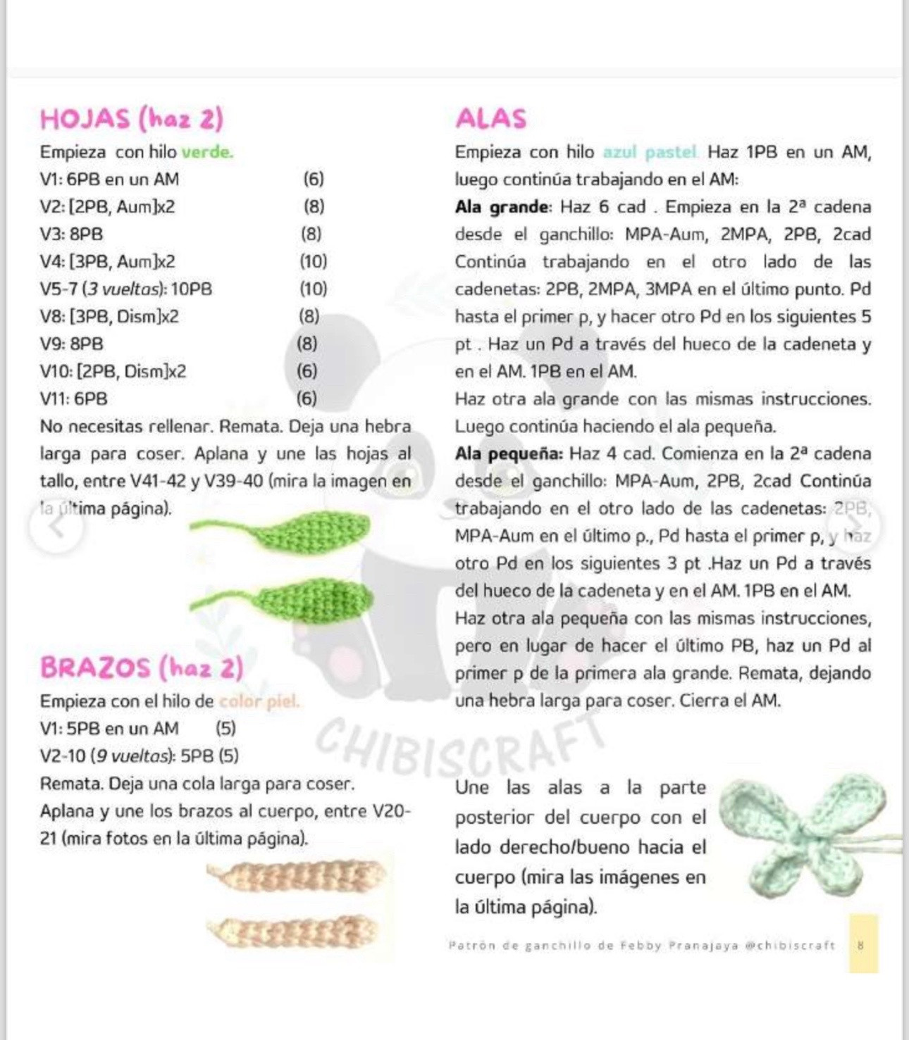 Patrón de ganchillo Hada Tulipán Reversible