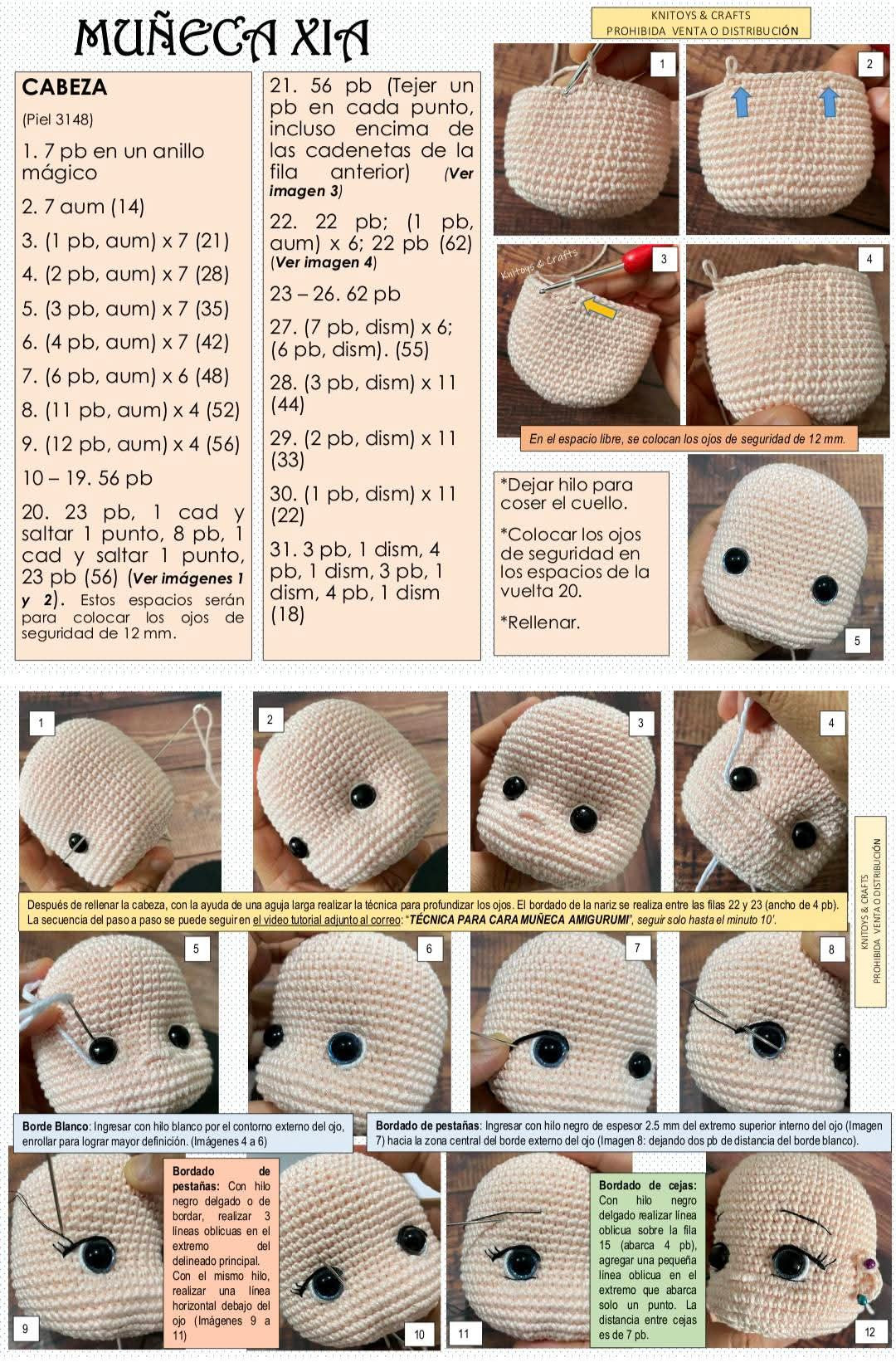 Patrón de Ganchillo Muñeca Amigurumi Xia con Dragón