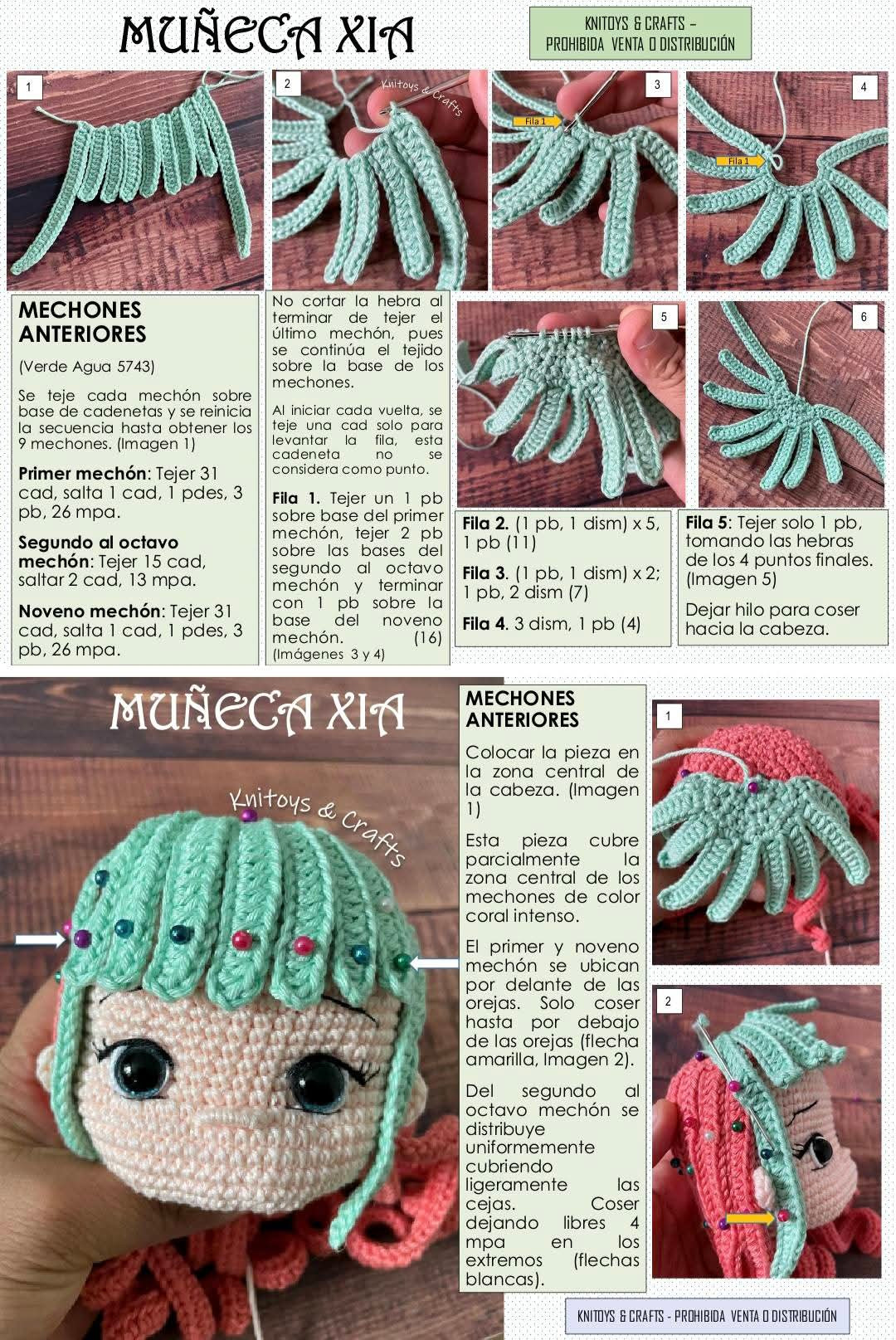 Patrón de Ganchillo Muñeca Amigurumi Xia con Dragón