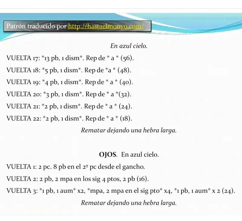 Patrón de Ganchillo para Amigurumi Stitch Azul