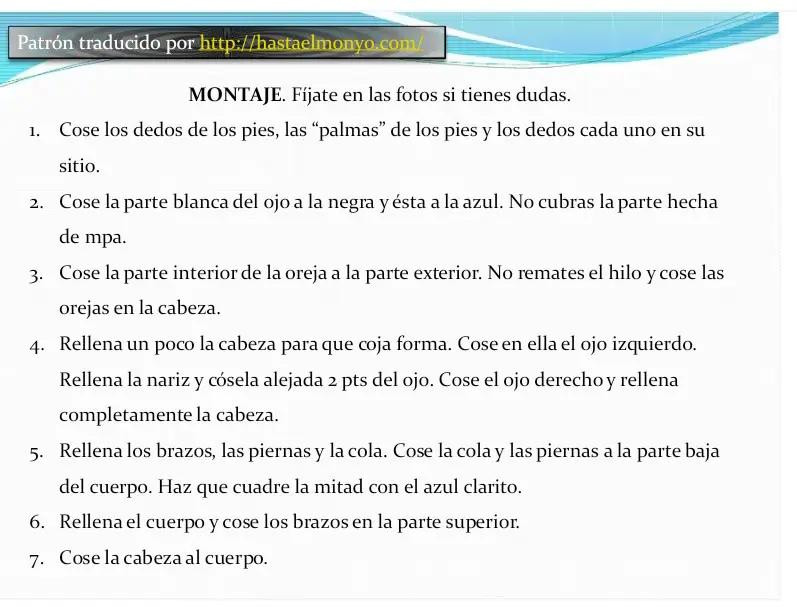 Patrón de Ganchillo para Amigurumi Stitch Azul