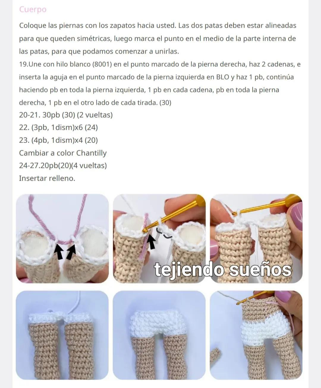 Patrón de ganchillo para muñeca amigurumi con disfraz de Stitch, incluyendo lista de materiales y diagramas paso a paso