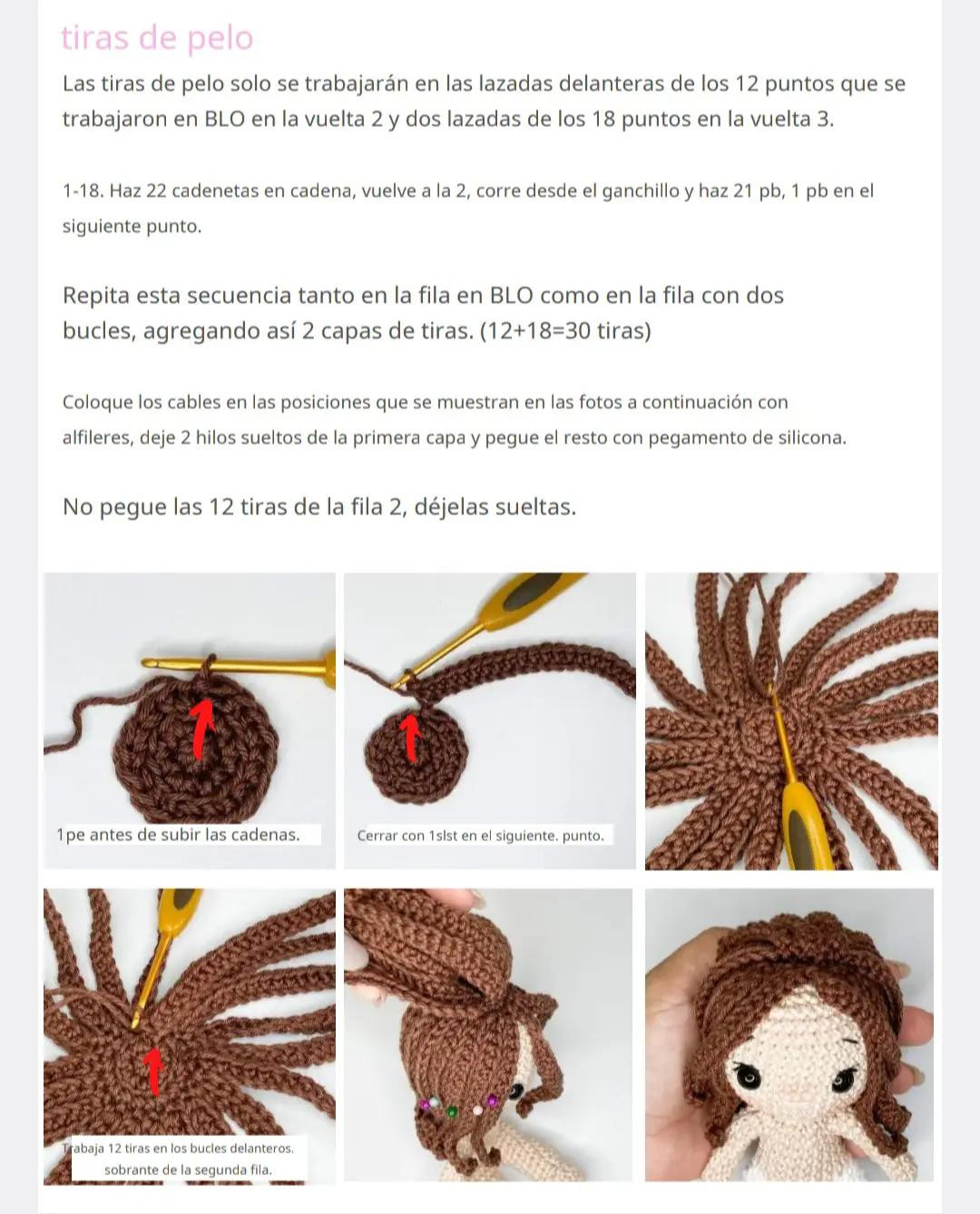 Patrón de ganchillo para muñeca amigurumi con disfraz de Stitch, incluyendo lista de materiales y diagramas paso a paso